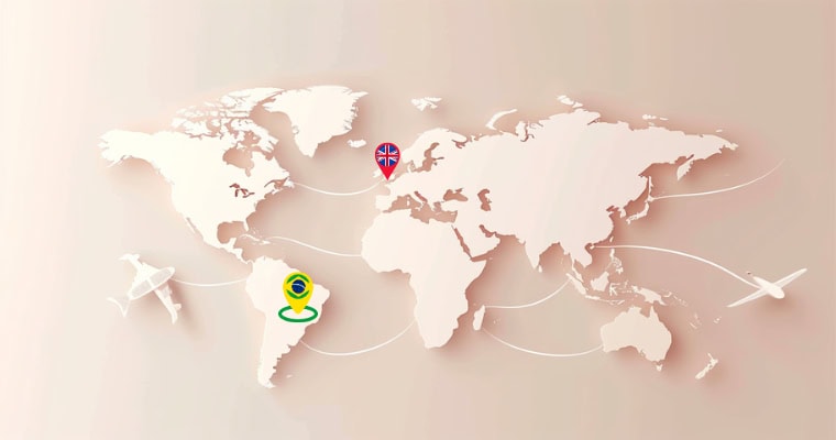 Quanto tempo leva da Inglaterra ao Brasil?