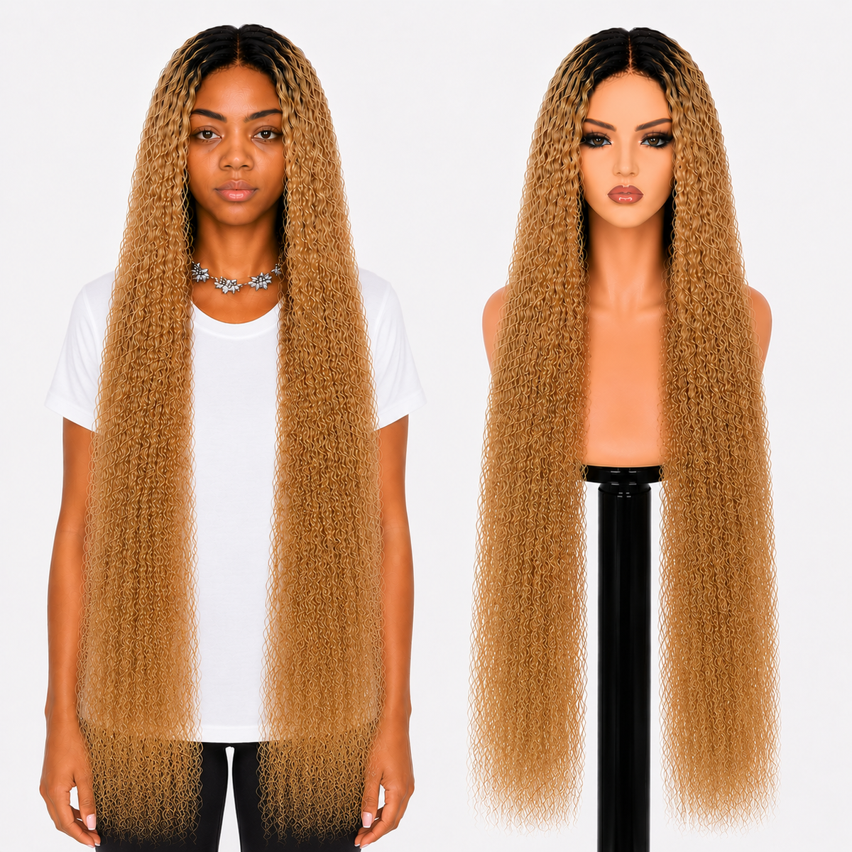 Lace Front -  Peruca com tela frontal de cabelo Humano