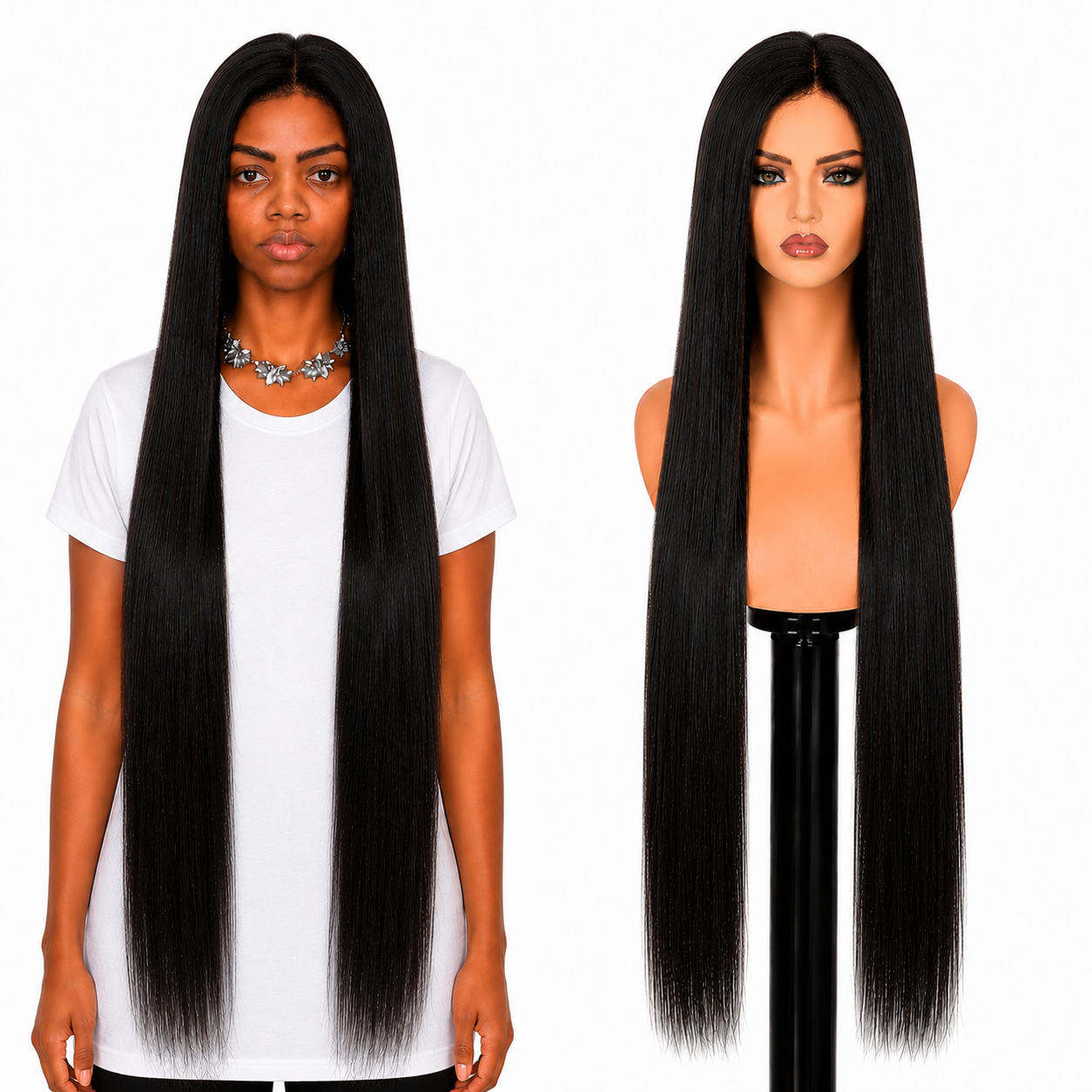 Lace Front -  Peruca com tela frontal de cabelo Humano