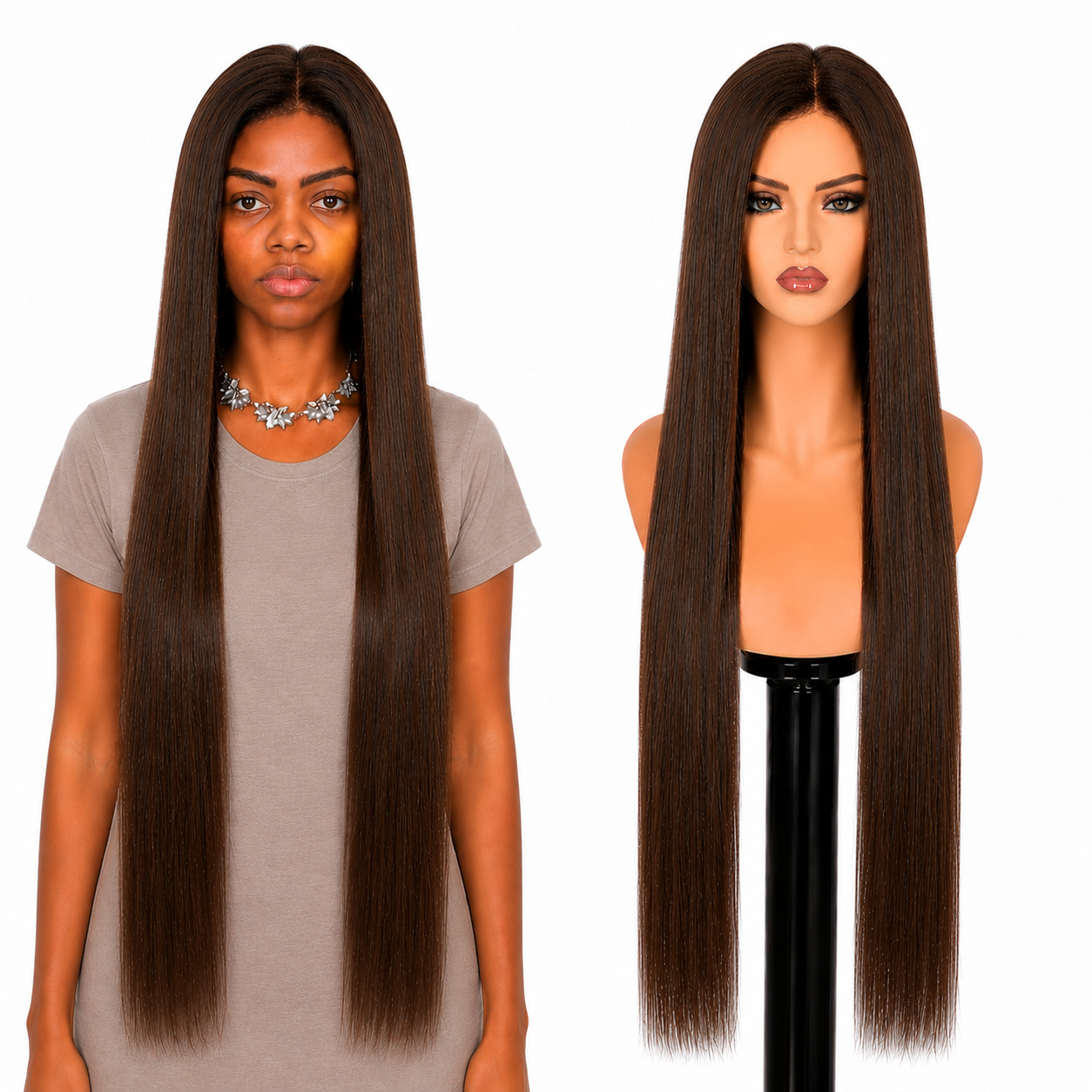 Lace Front -  Peruca com tela frontal de cabelo Humano