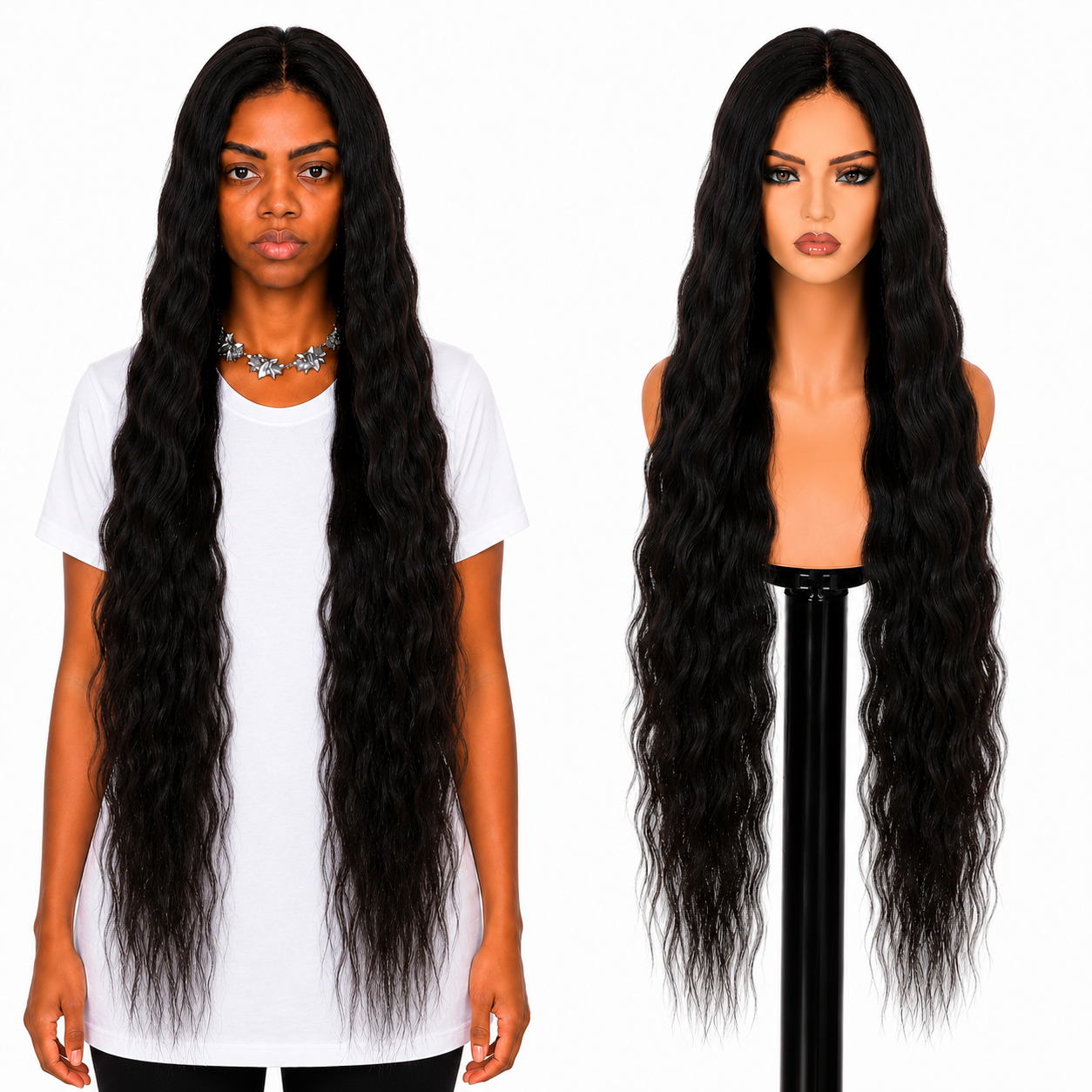 Lace Front -  Peruca com tela frontal de cabelo Humano