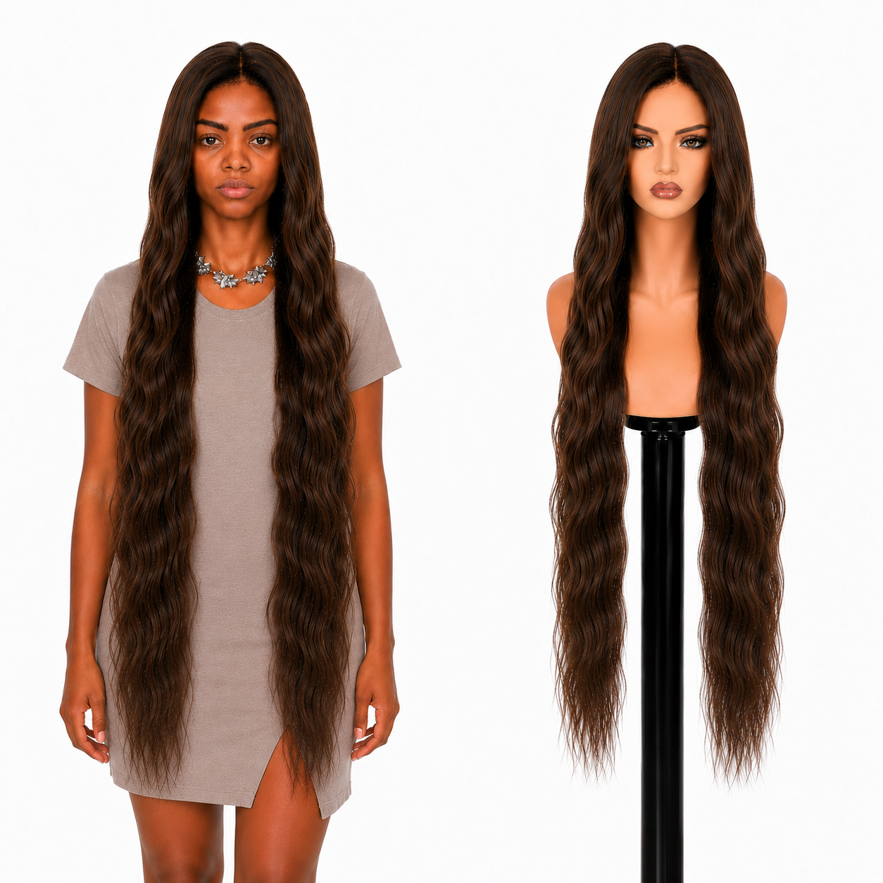 Lace Front -  Peruca com tela frontal de cabelo Humano