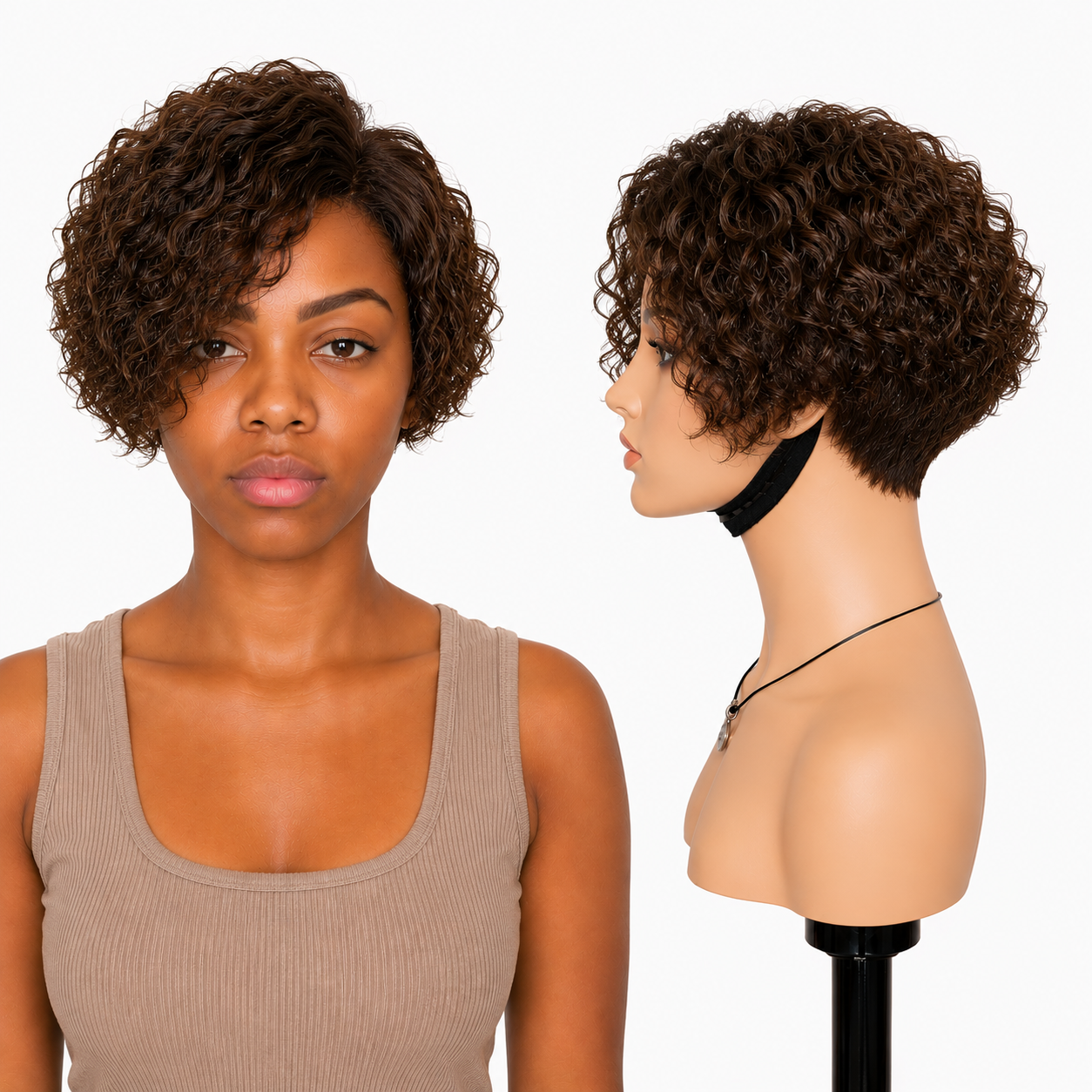 Lace Front -  Peruca com tela frontal de cabelo Humano