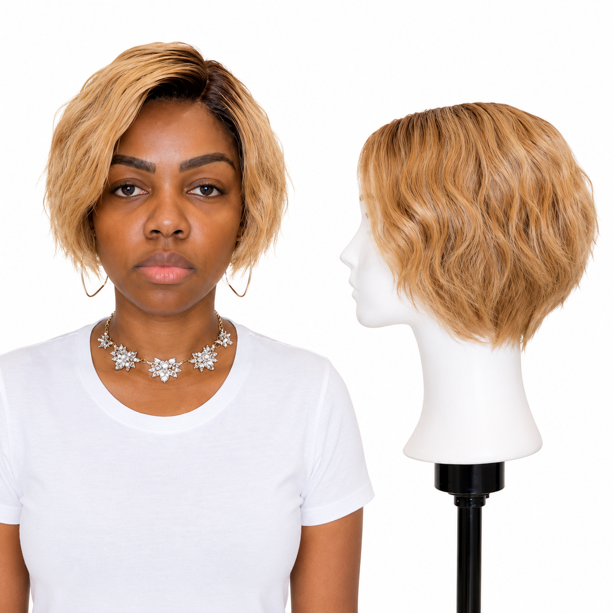 Lace Front -  Peruca com tela frontal de cabelo Humano