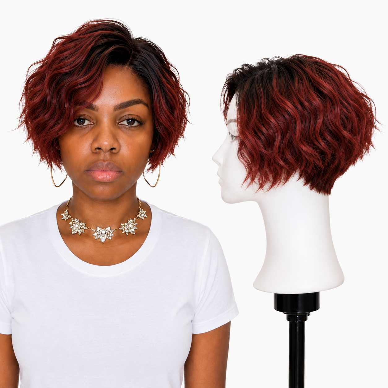 Lace Front -  Peruca com tela frontal de cabelo Humano
