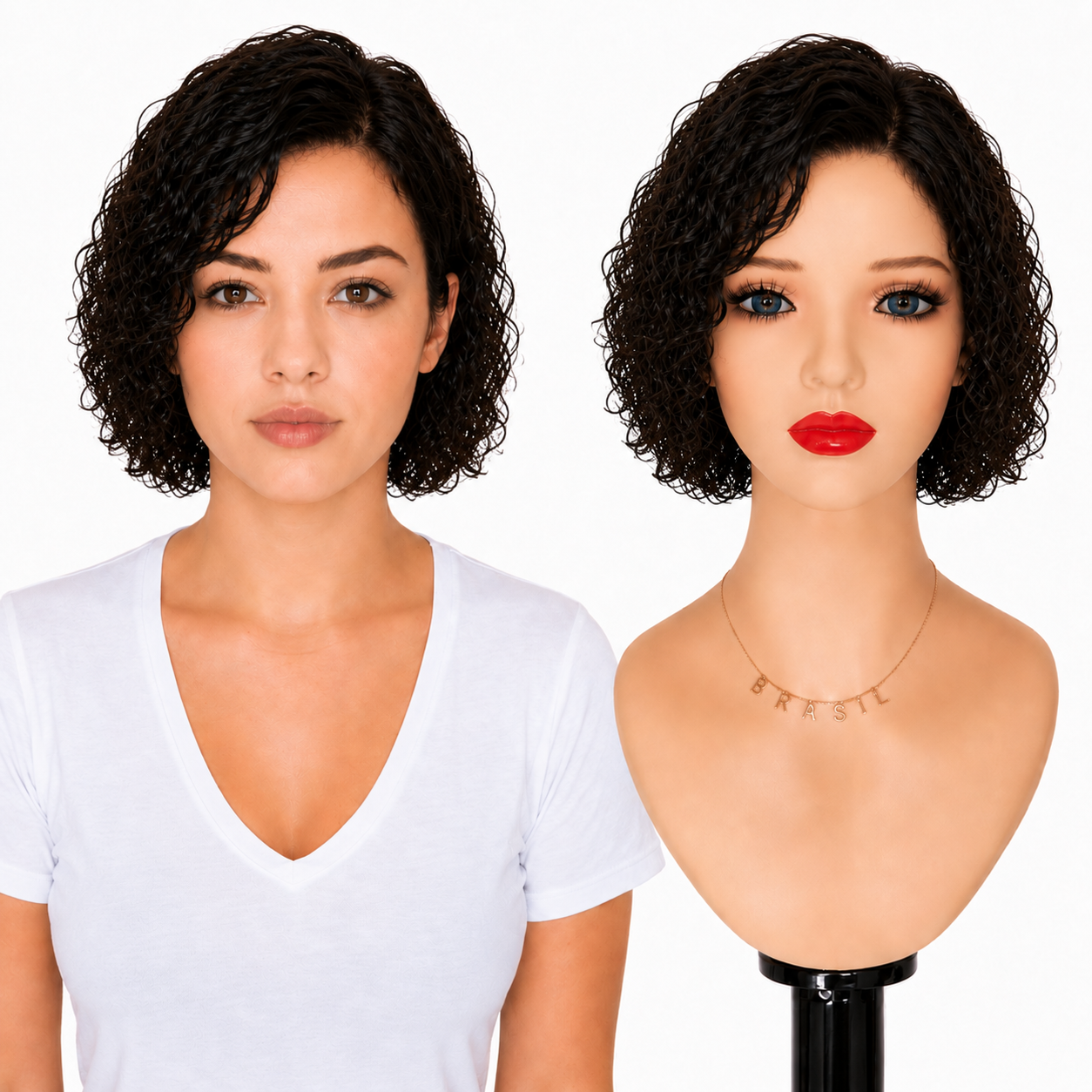 Lace Front -  Peruca com tela frontal de cabelo Humano