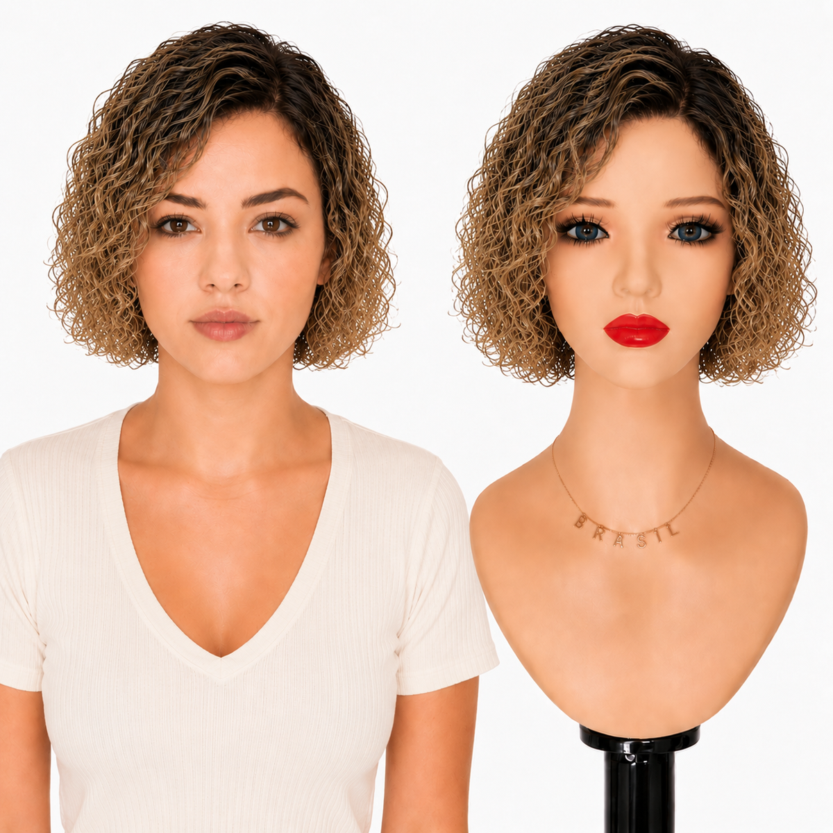 Lace Front -  Peruca com tela frontal de cabelo Humano