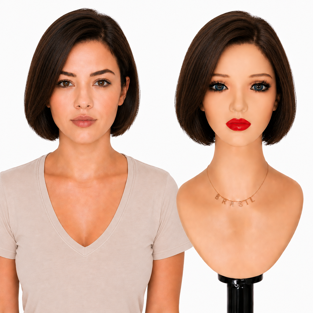 Lace Front -  Peruca com tela frontal de cabelo Humano