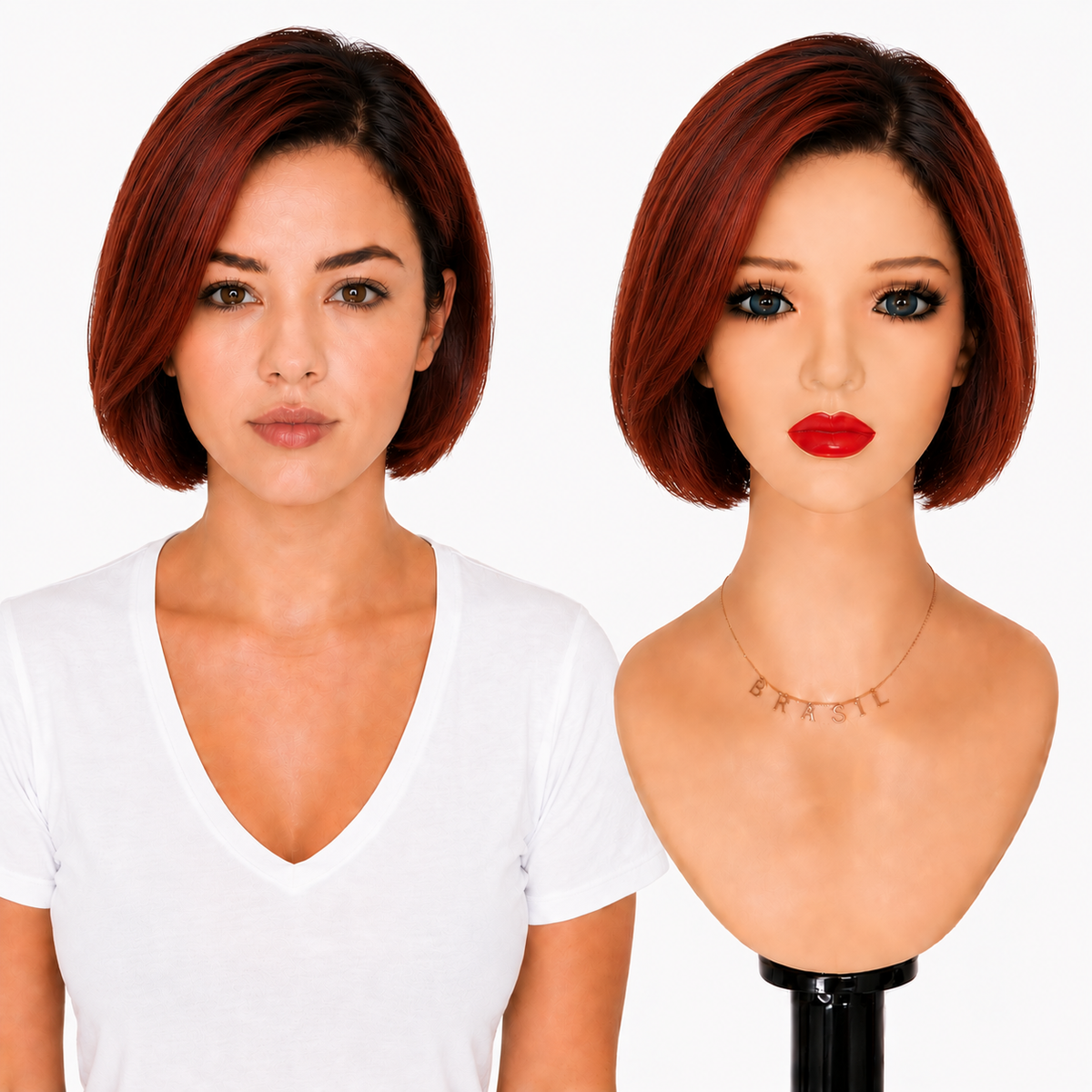 Lace Front -  Peruca com tela frontal de cabelo Humano