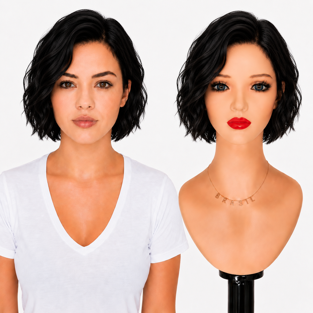 Lace Front -  Peruca com tela frontal de cabelo Humano