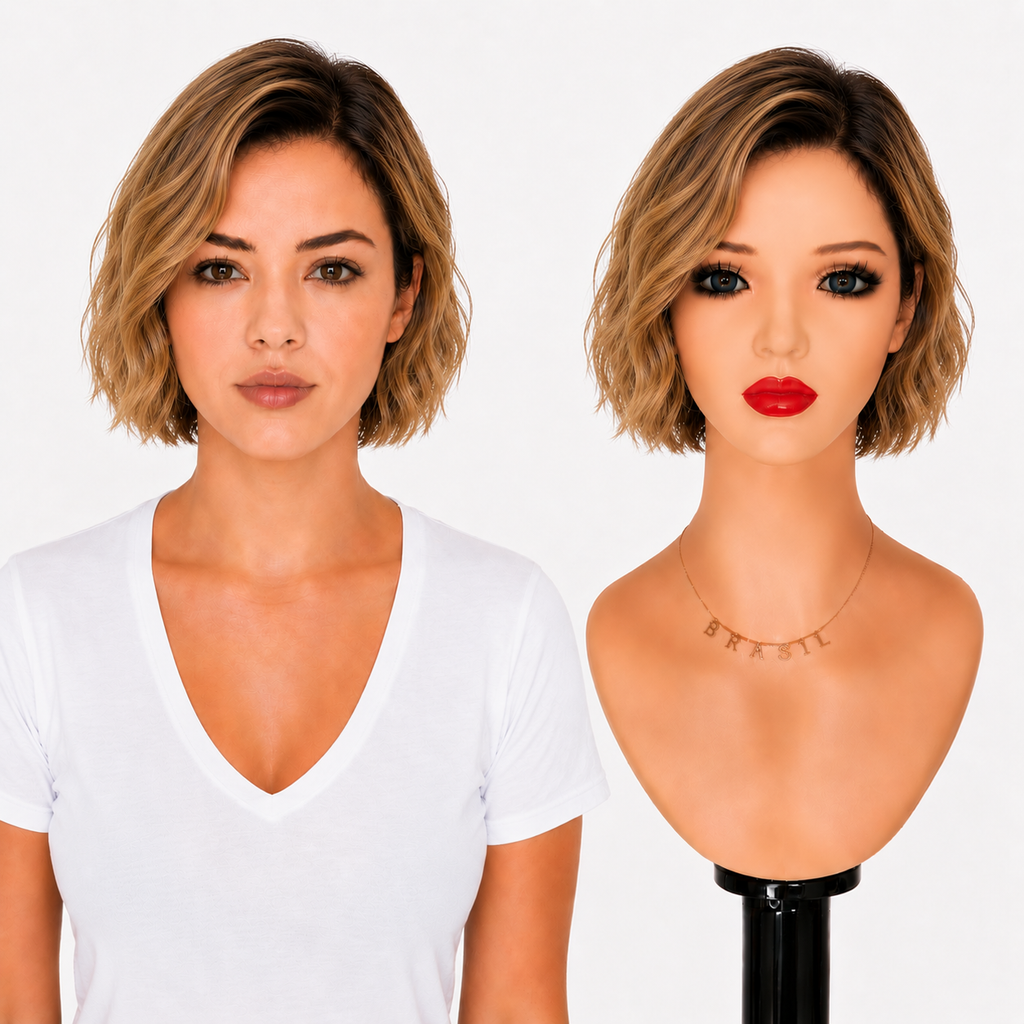 Lace Front -  Peruca com tela frontal de cabelo Humano