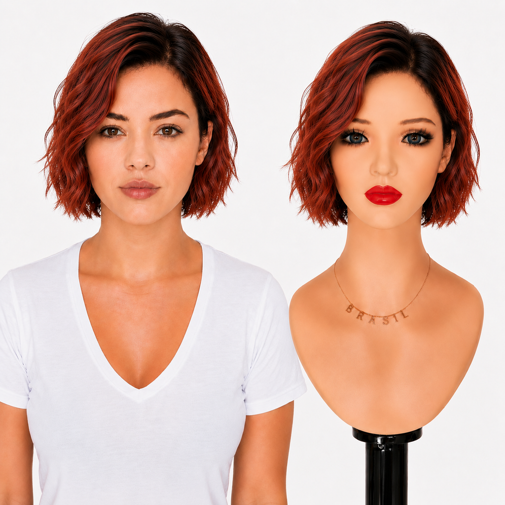 Lace Front -  Peruca com tela frontal de cabelo Humano