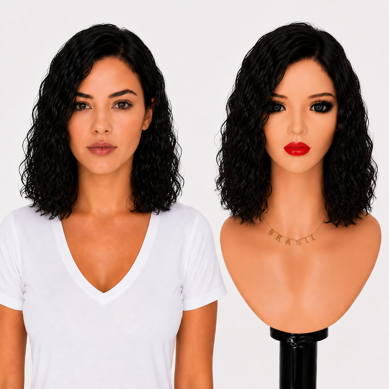 Lace Front -  Peruca com tela frontal de cabelo Humano
