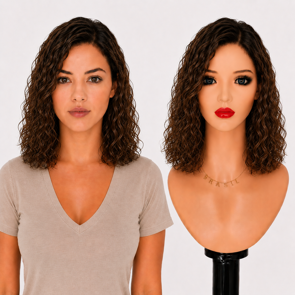 Lace Front -  Peruca com tela frontal de cabelo Humano