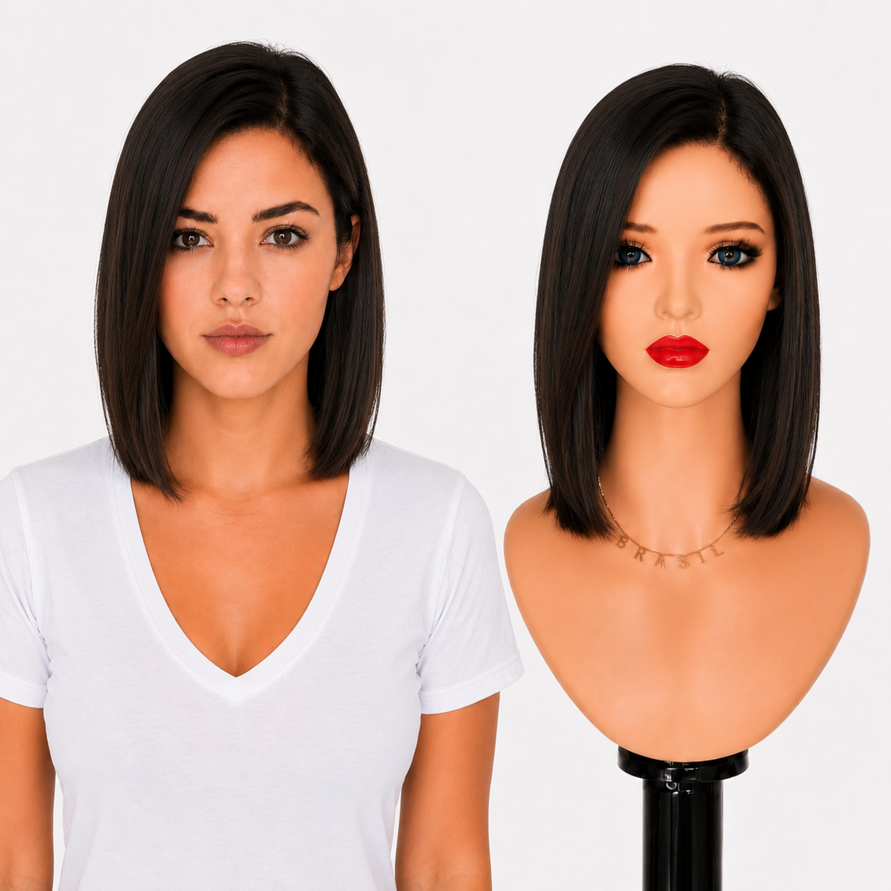 Lace Front -  Peruca com tela frontal de cabelo Humano