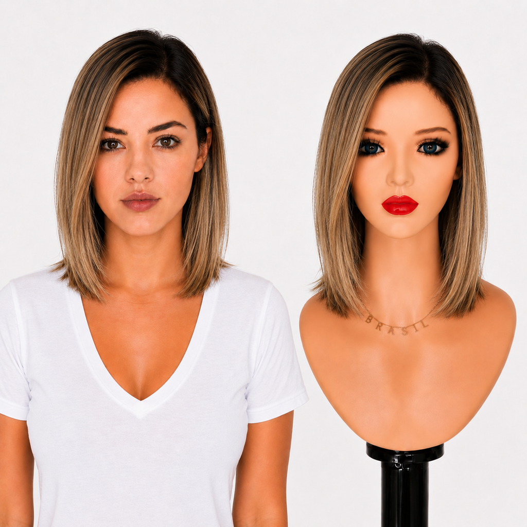 Lace Front -  Peruca com tela frontal de cabelo Humano