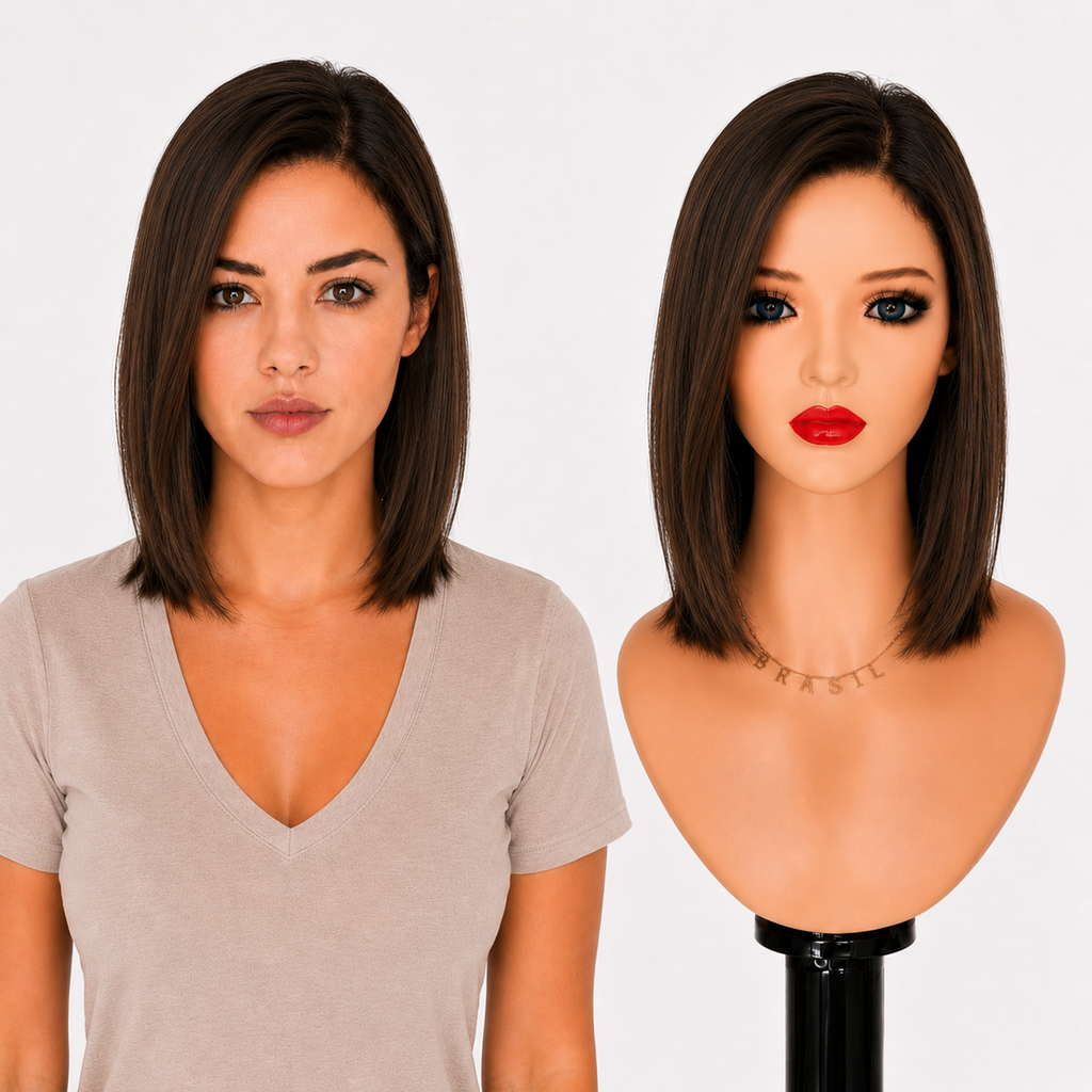 Lace Front -  Peruca com tela frontal de cabelo Humano