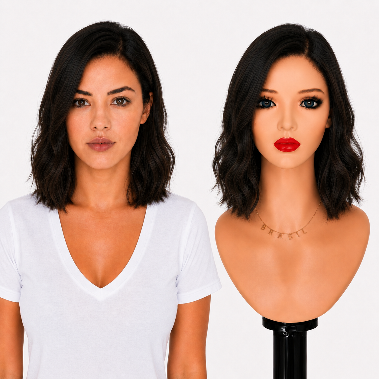 Lace Front -  Peruca com tela frontal de cabelo Humano