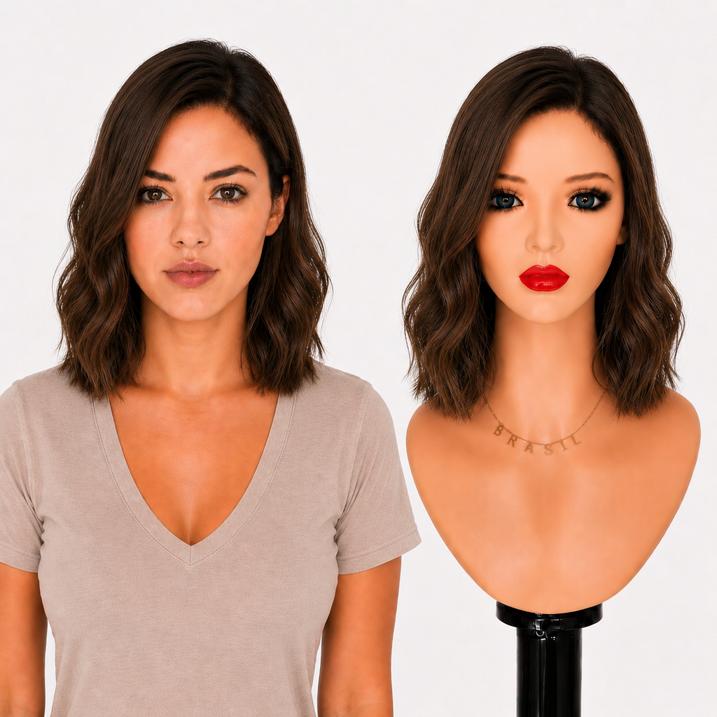 Lace Front -  Peruca com tela frontal de cabelo Humano