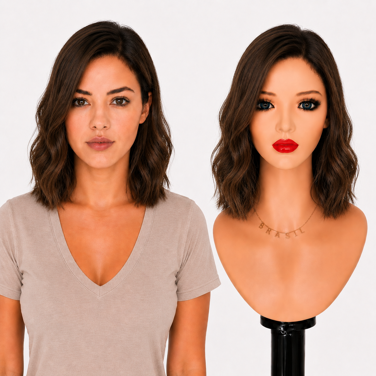 Lace Front -  Peruca com tela frontal de cabelo Humano