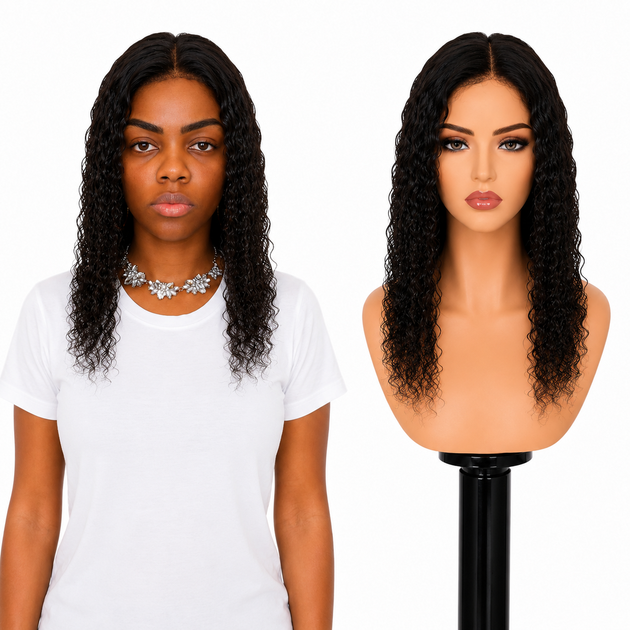Lace Front -  Peruca com tela frontal de cabelo Humano