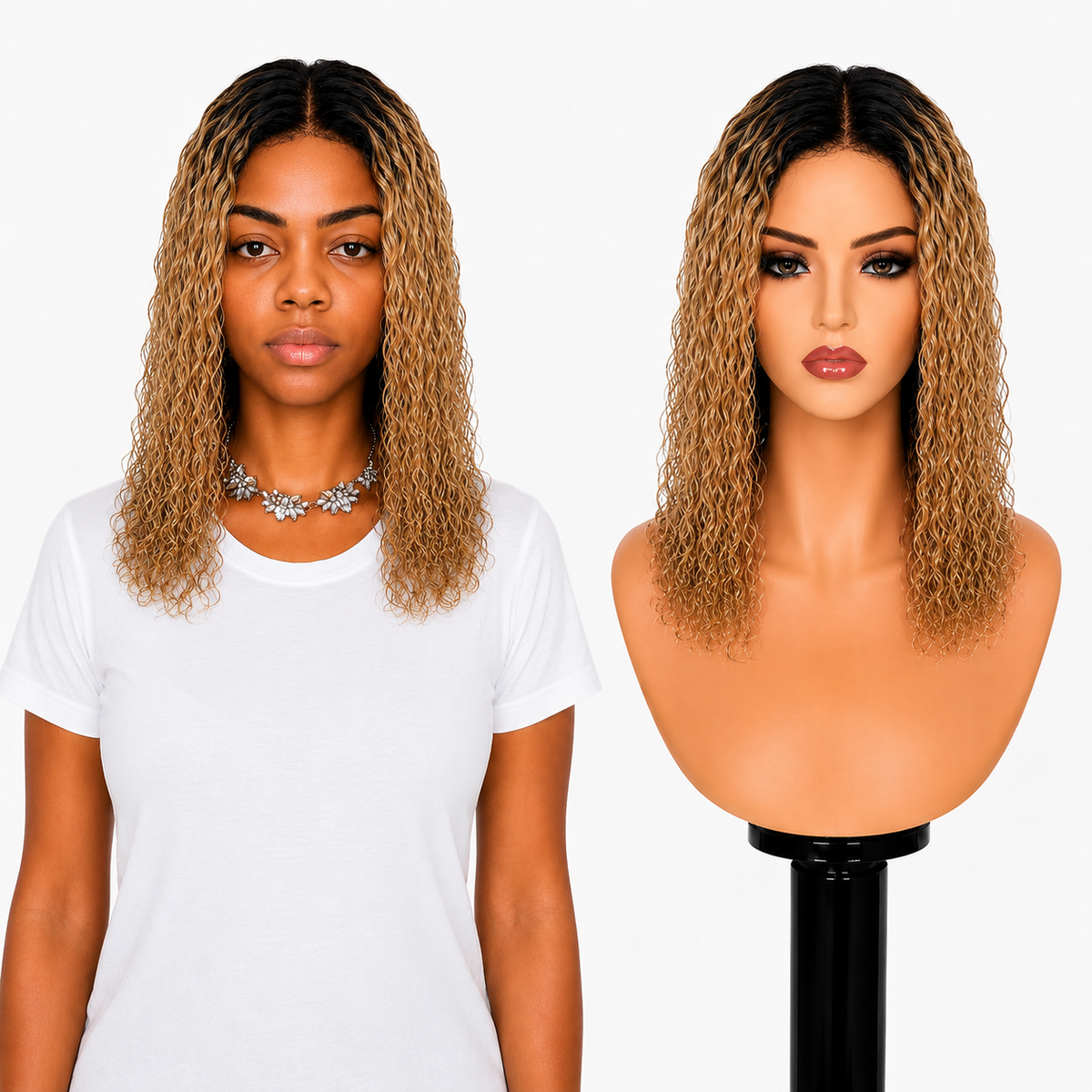 Lace Front -  Peruca com tela frontal de cabelo Humano