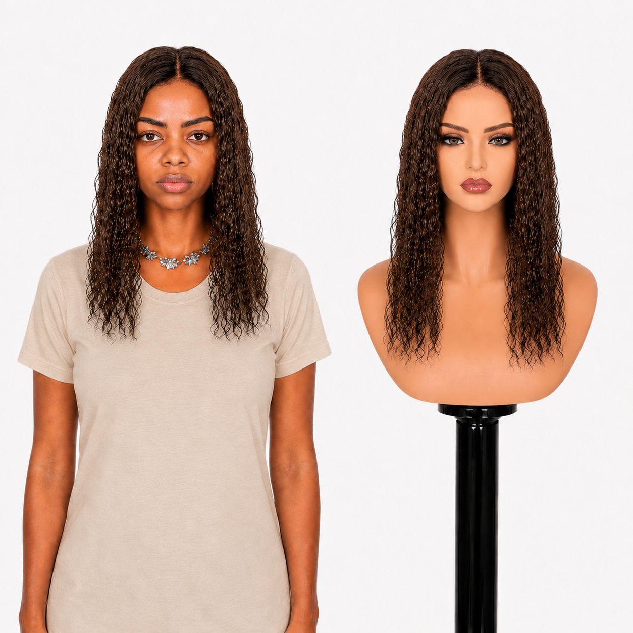 Lace Front -  Peruca com tela frontal de cabelo Humano