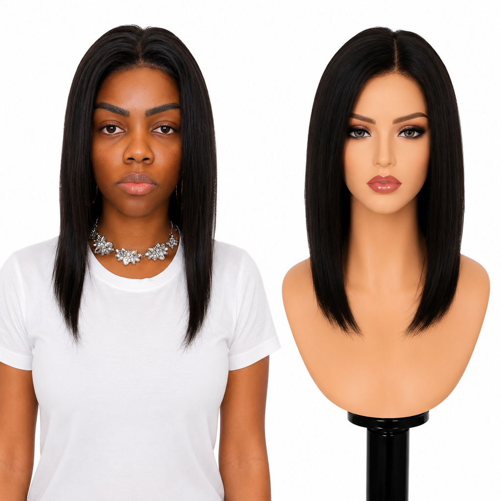 Lace Front -  Peruca com tela frontal de cabelo Humano