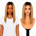 Lace Front -  Peruca com tela frontal de cabelo Humano