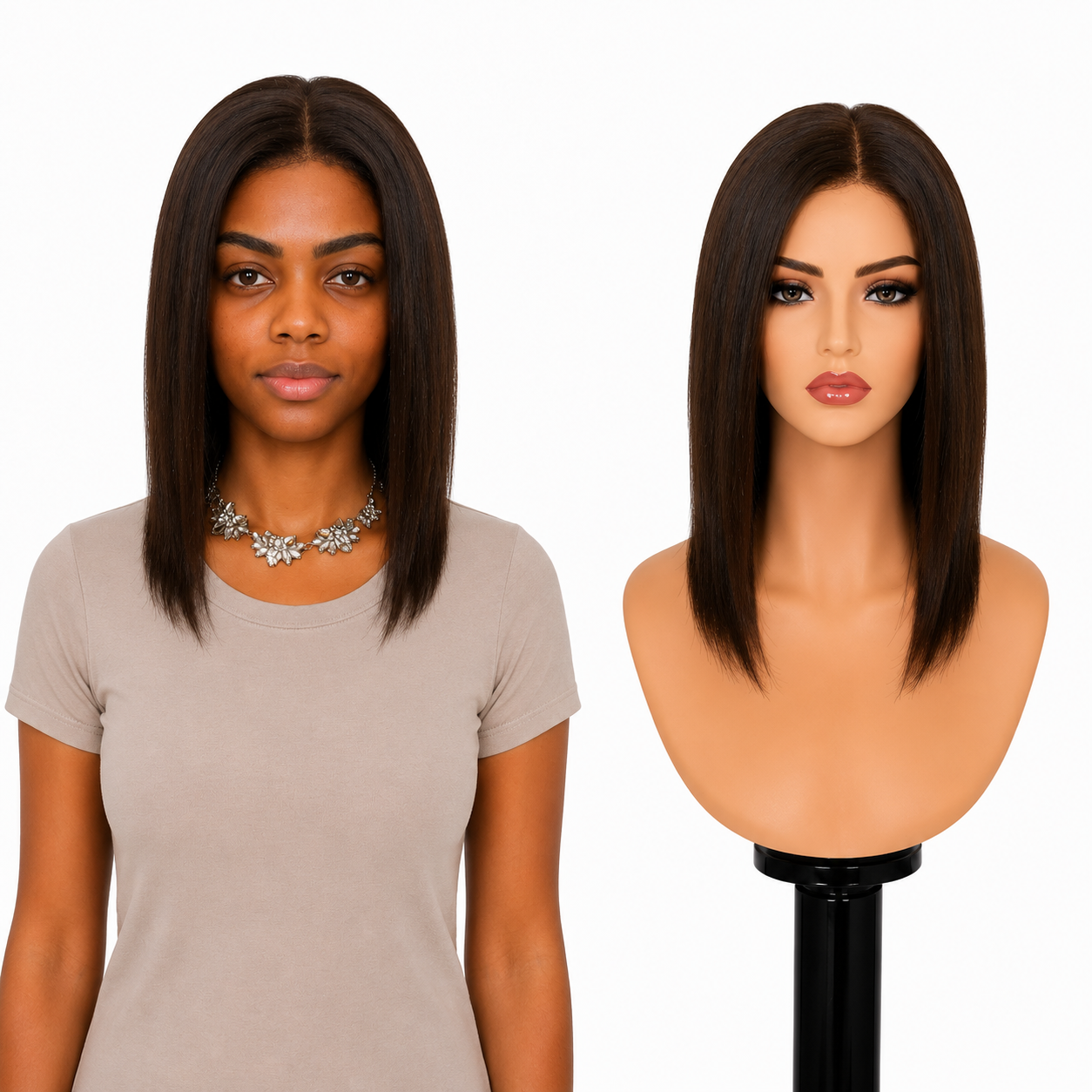 Lace Front -  Peruca com tela frontal de cabelo Humano