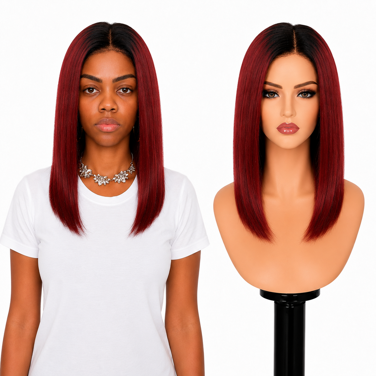 Lace Front -  Peruca com tela frontal de cabelo Humano