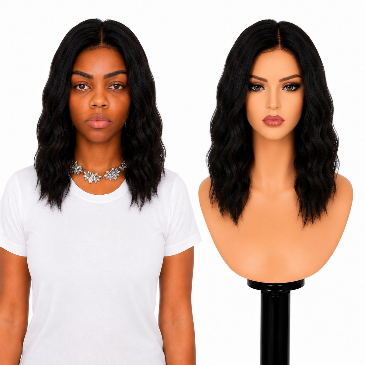 Lace Front -  Peruca com tela frontal de cabelo Humano