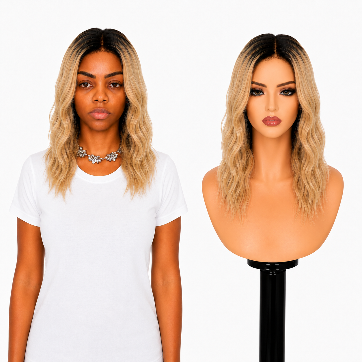Lace Front -  Peruca com tela frontal de cabelo Humano