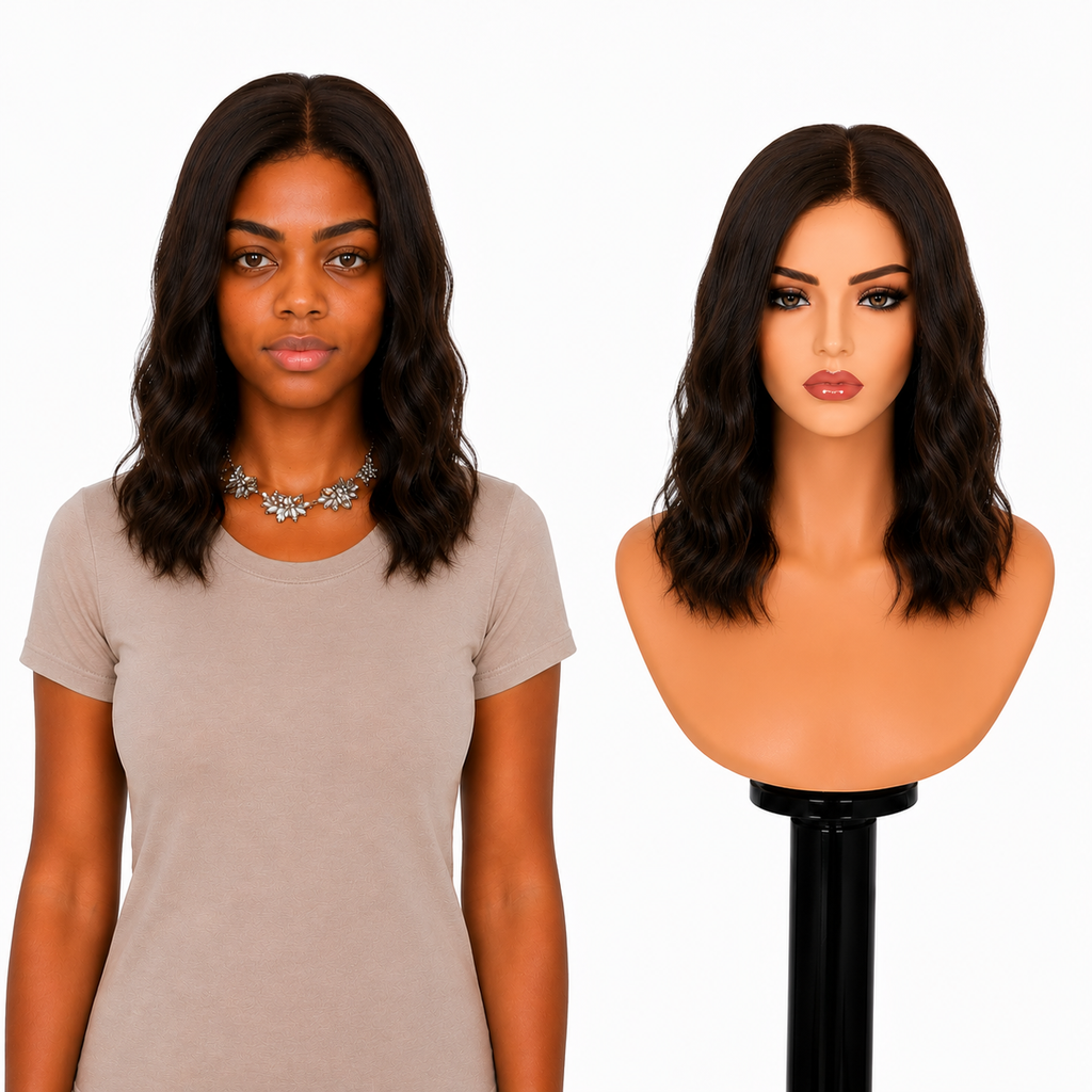 Lace Front -  Peruca com tela frontal de cabelo Humano