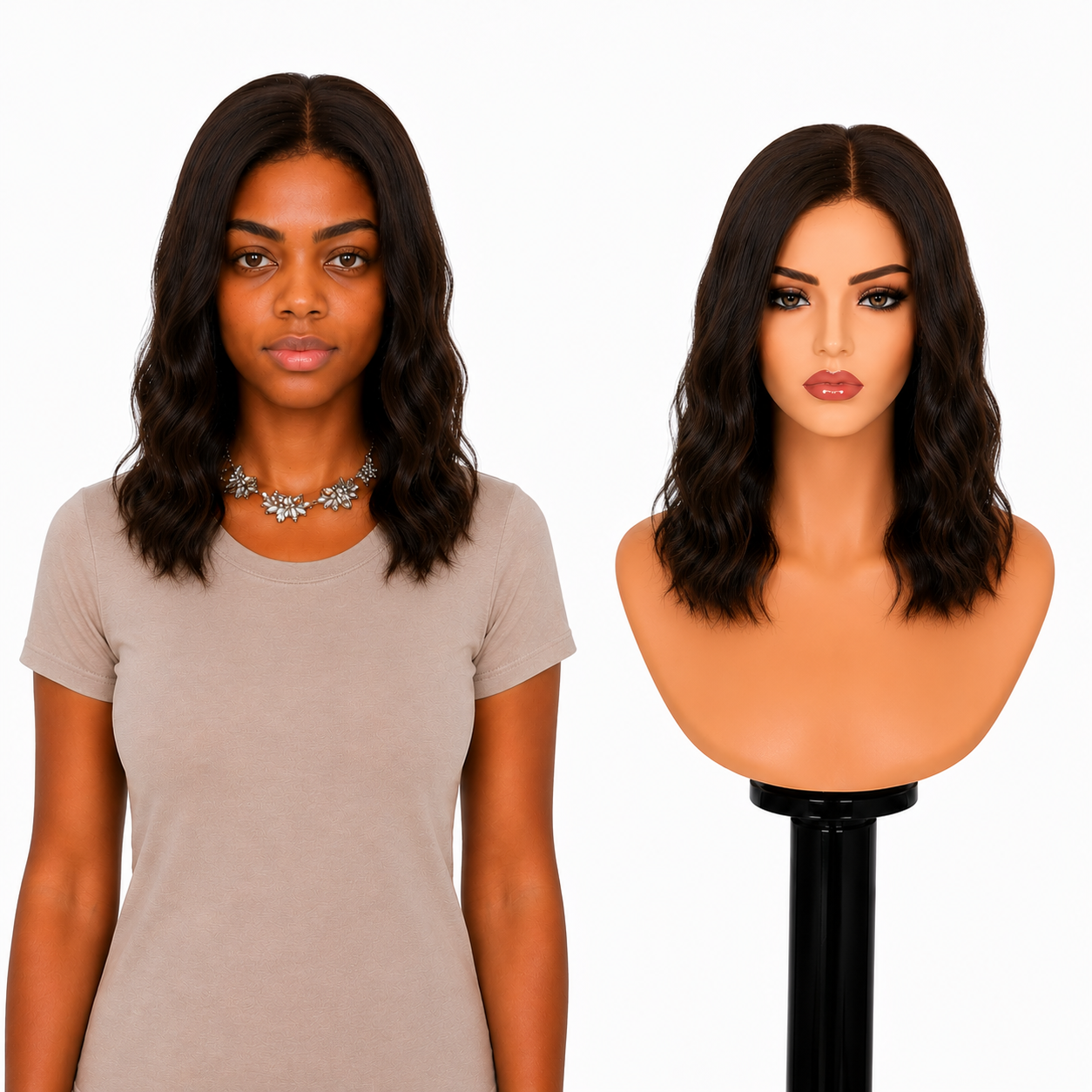 Lace Front -  Peruca com tela frontal de cabelo Humano
