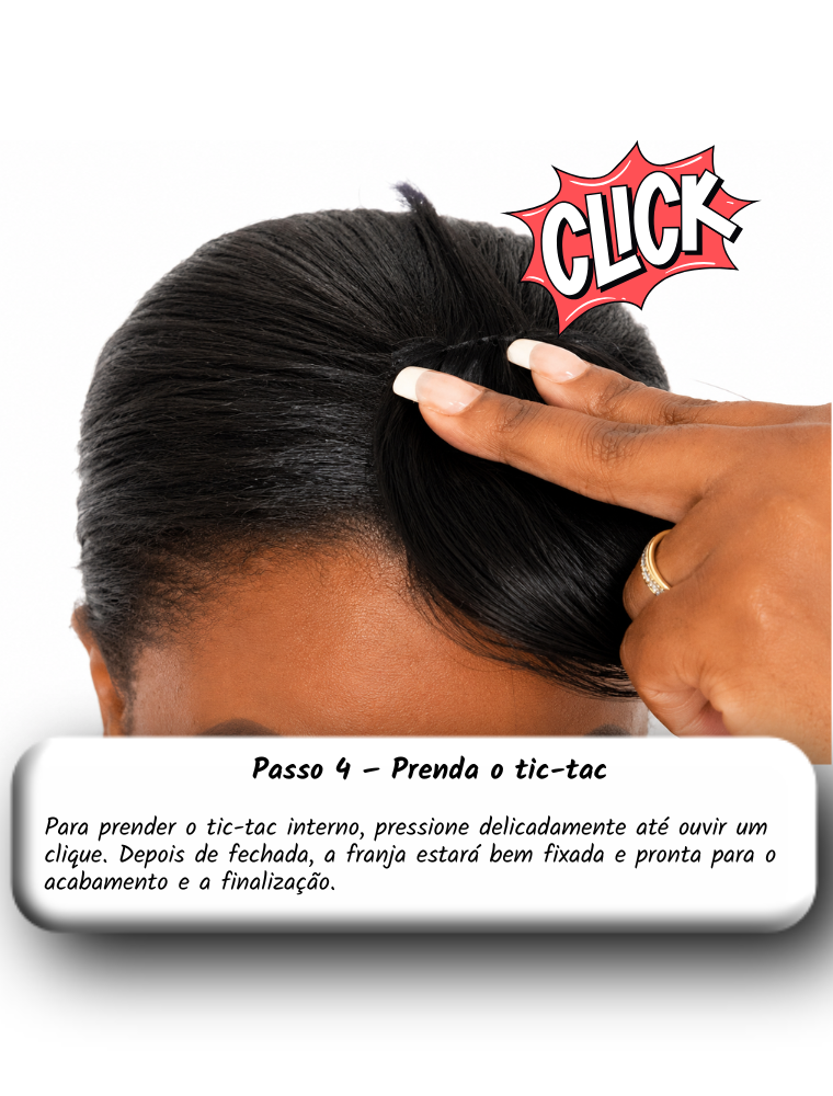 Franja Tic-Tac em Cabelo Humano com Cutículas Alinhadas | Removível, Natural, Francesa, Clip-In, Diversas Cores