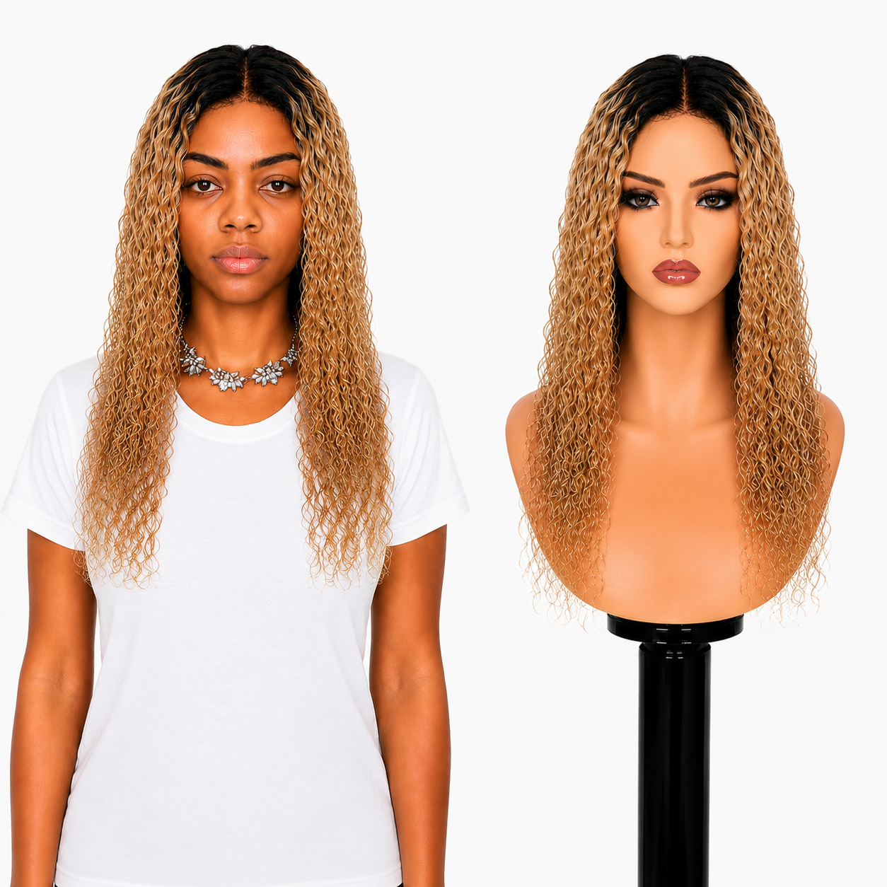 Lace Front -  Peruca com tela frontal de cabelo Humano