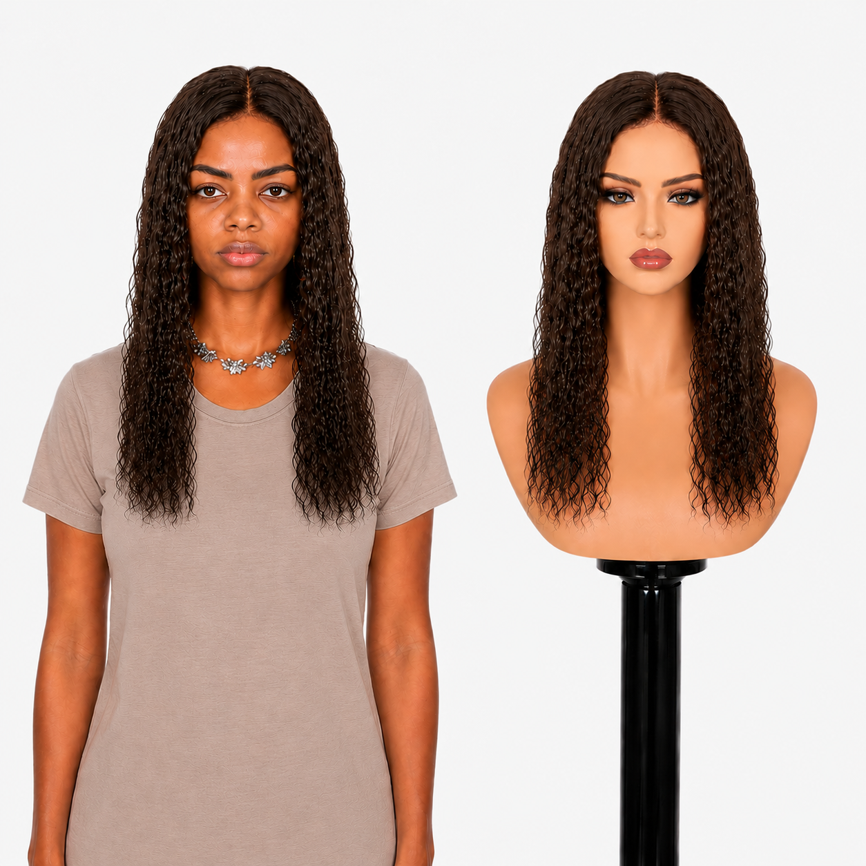 Lace Front -  Peruca com tela frontal de cabelo Humano