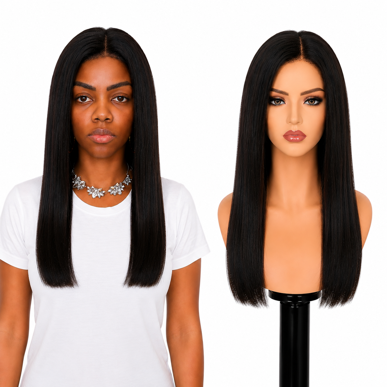 Lace Front -  Peruca com tela frontal de cabelo Humano