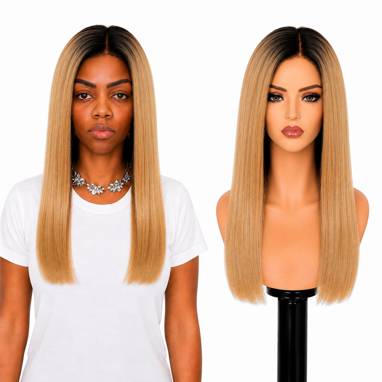 Lace Front -  Peruca com tela frontal de cabelo Humano