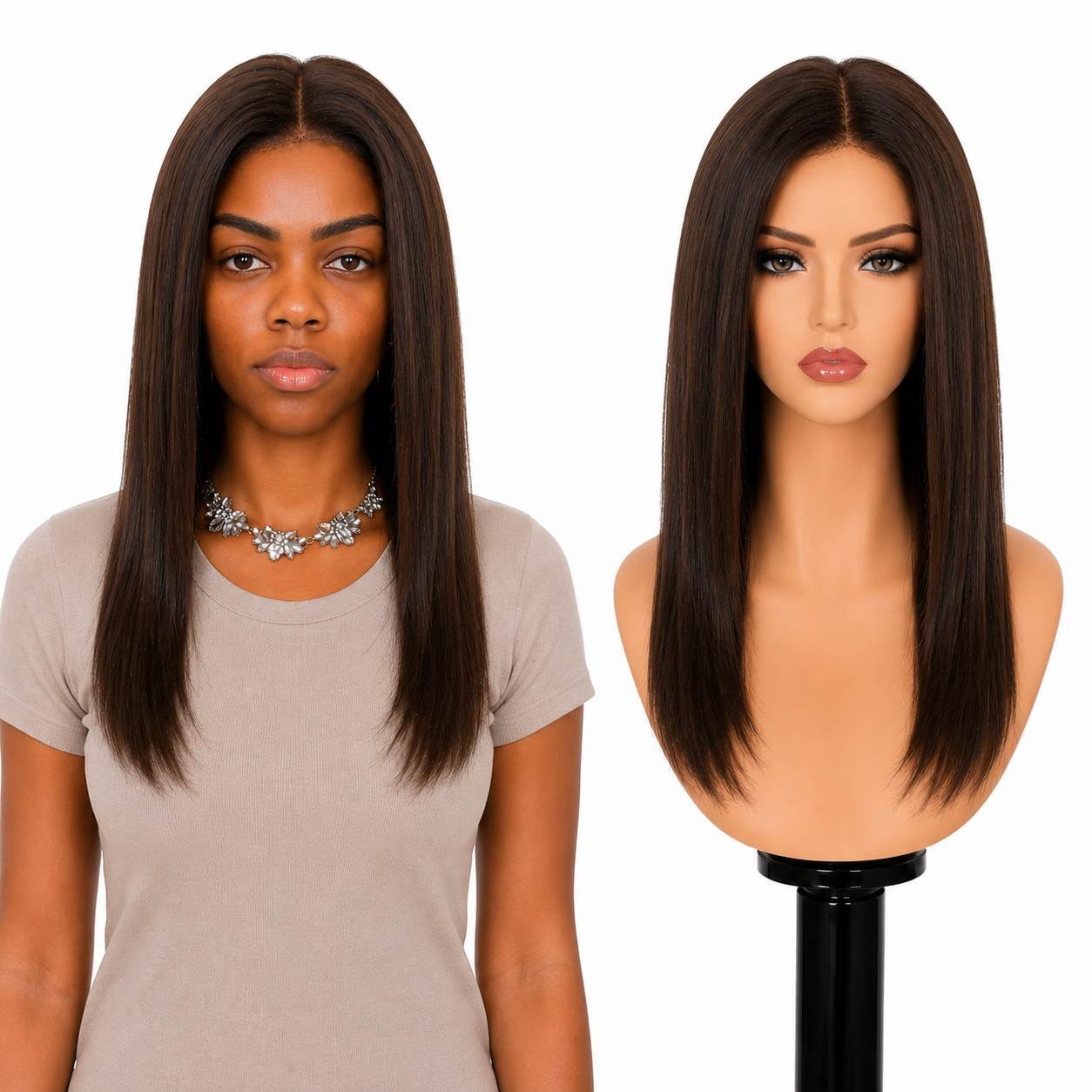 Lace Front -  Peruca com tela frontal de cabelo Humano