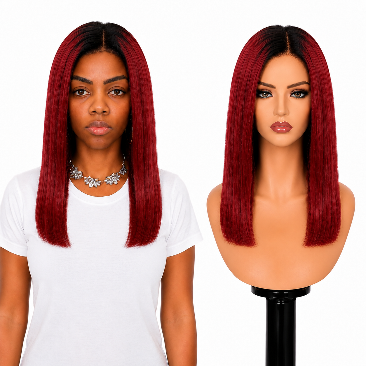 Lace Front -  Peruca com tela frontal de cabelo Humano