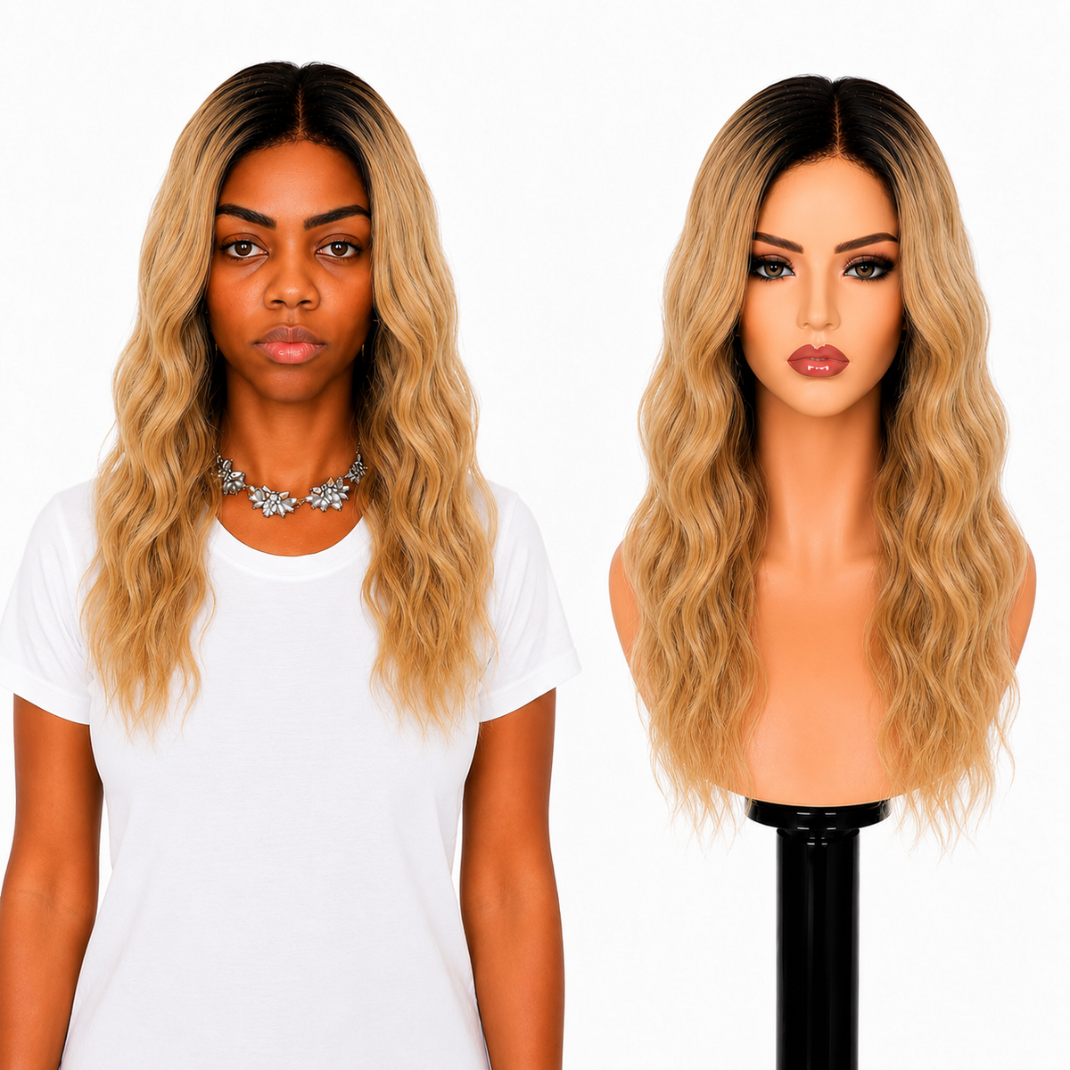 Lace Front -  Peruca com tela frontal de cabelo Humano