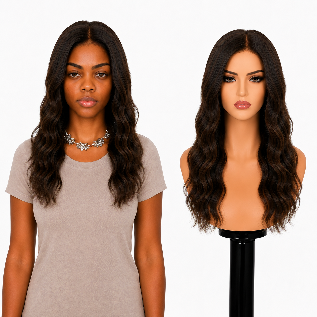Lace Front -  Peruca com tela frontal de cabelo Humano
