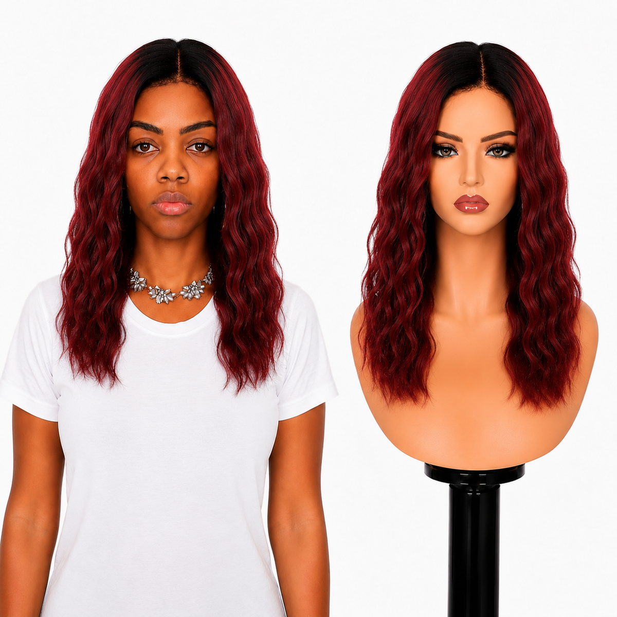 Lace Front -  Peruca com tela frontal de cabelo Humano