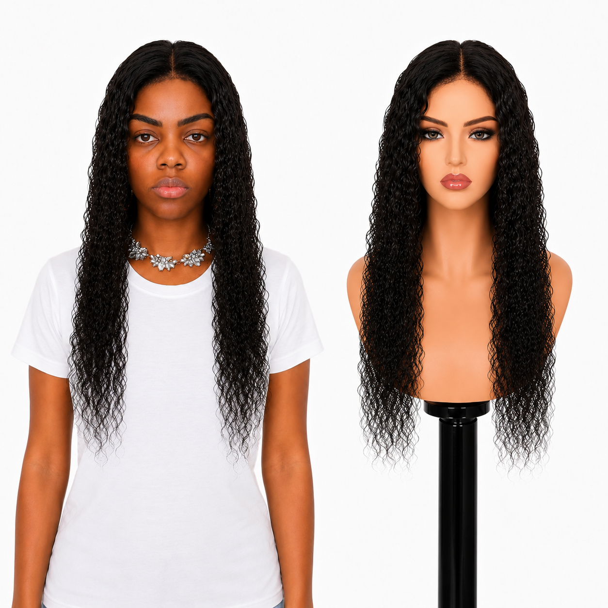 Lace Front -  Peruca com tela frontal de cabelo Humano