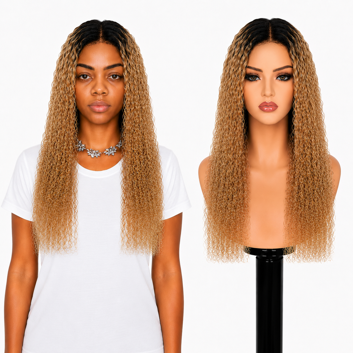 Lace Front -  Peruca com tela frontal de cabelo Humano