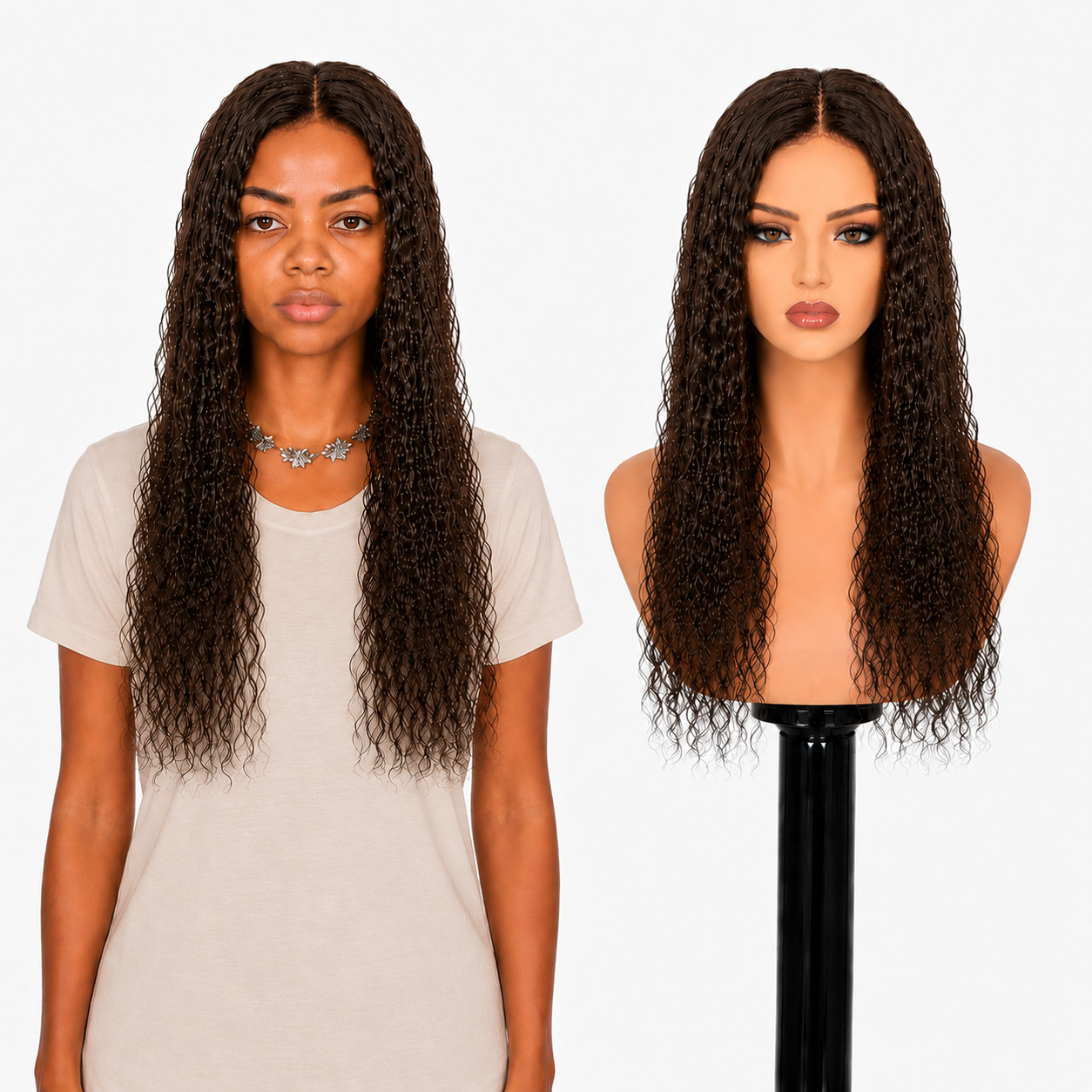 Lace Front -  Peruca com tela frontal de cabelo Humano
