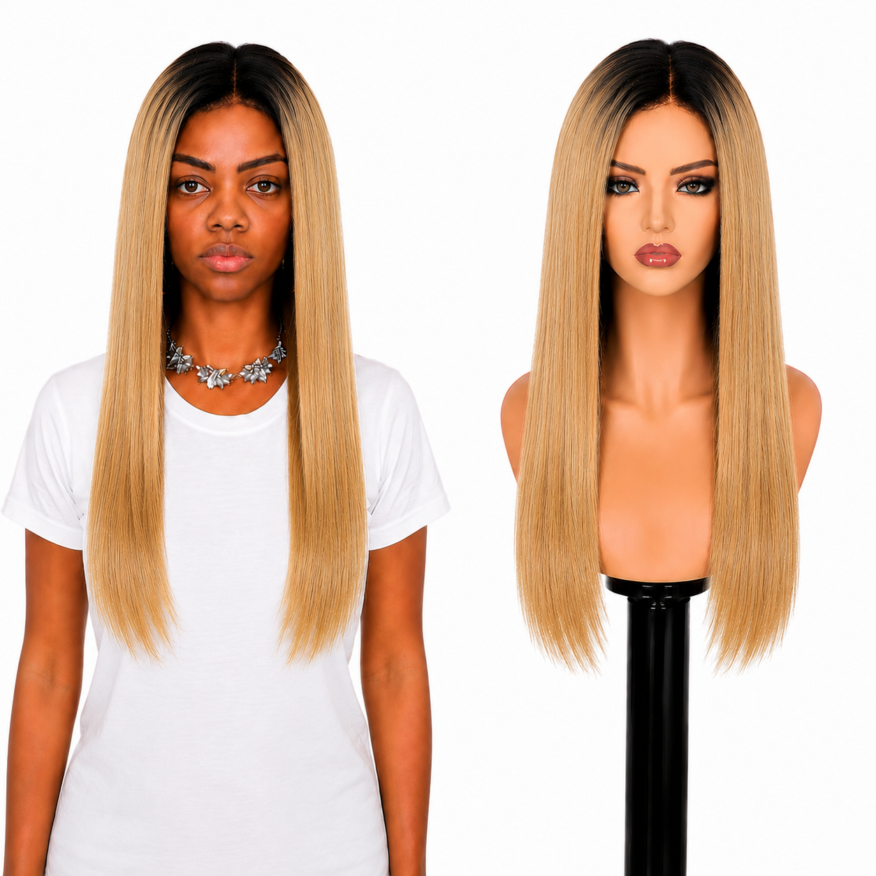 Lace Front -  Peruca com tela frontal de cabelo Humano