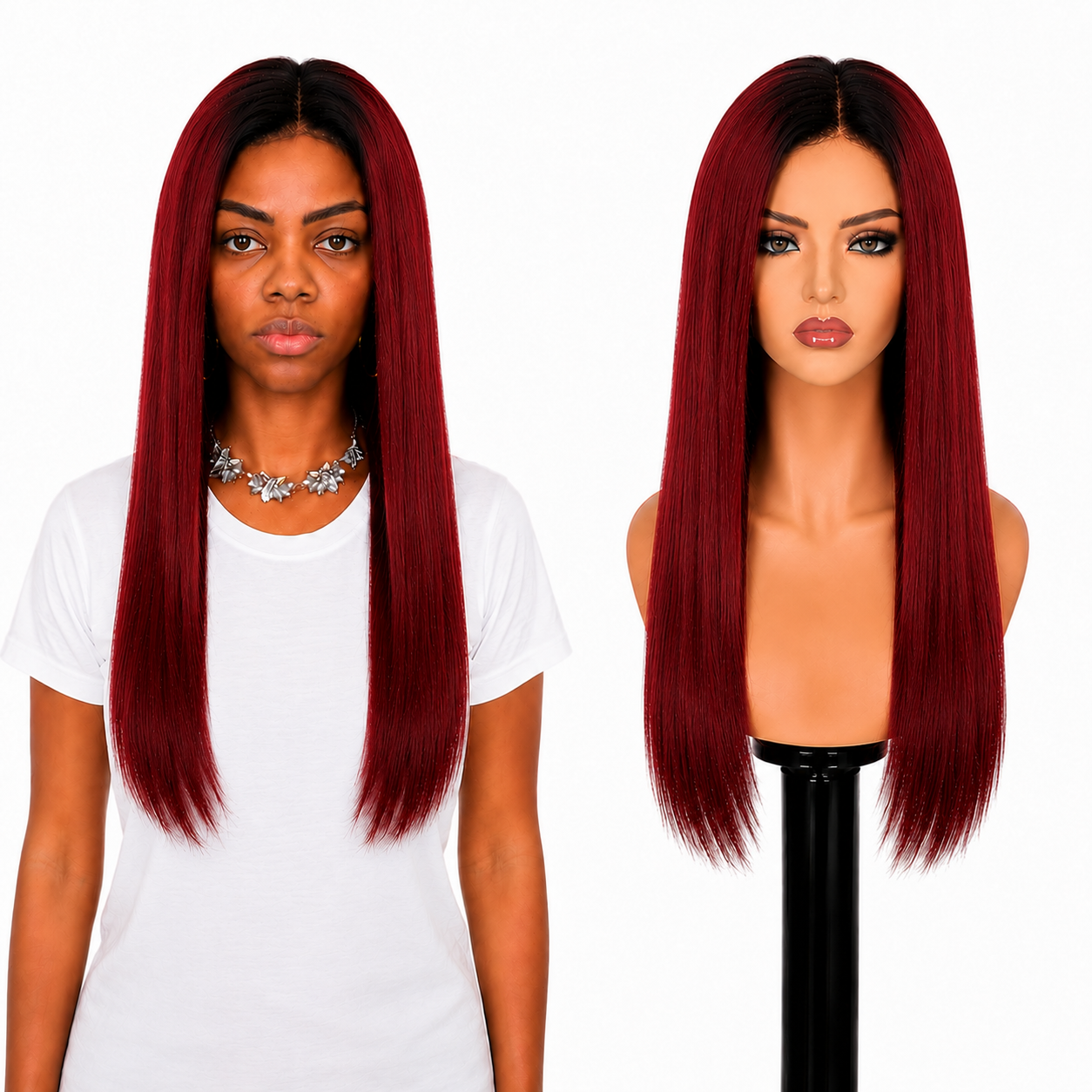 Lace Front -  Peruca com tela frontal de cabelo Humano